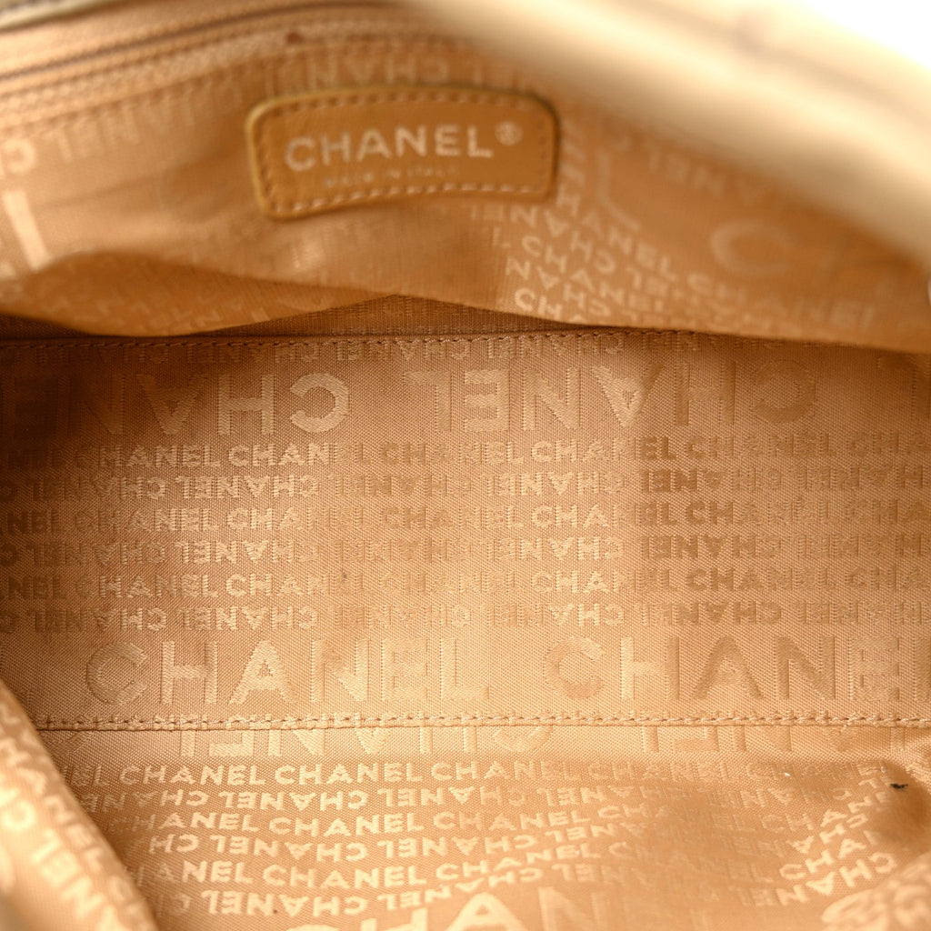 Chanel Lambskin Stitched Accordion Tote Beige