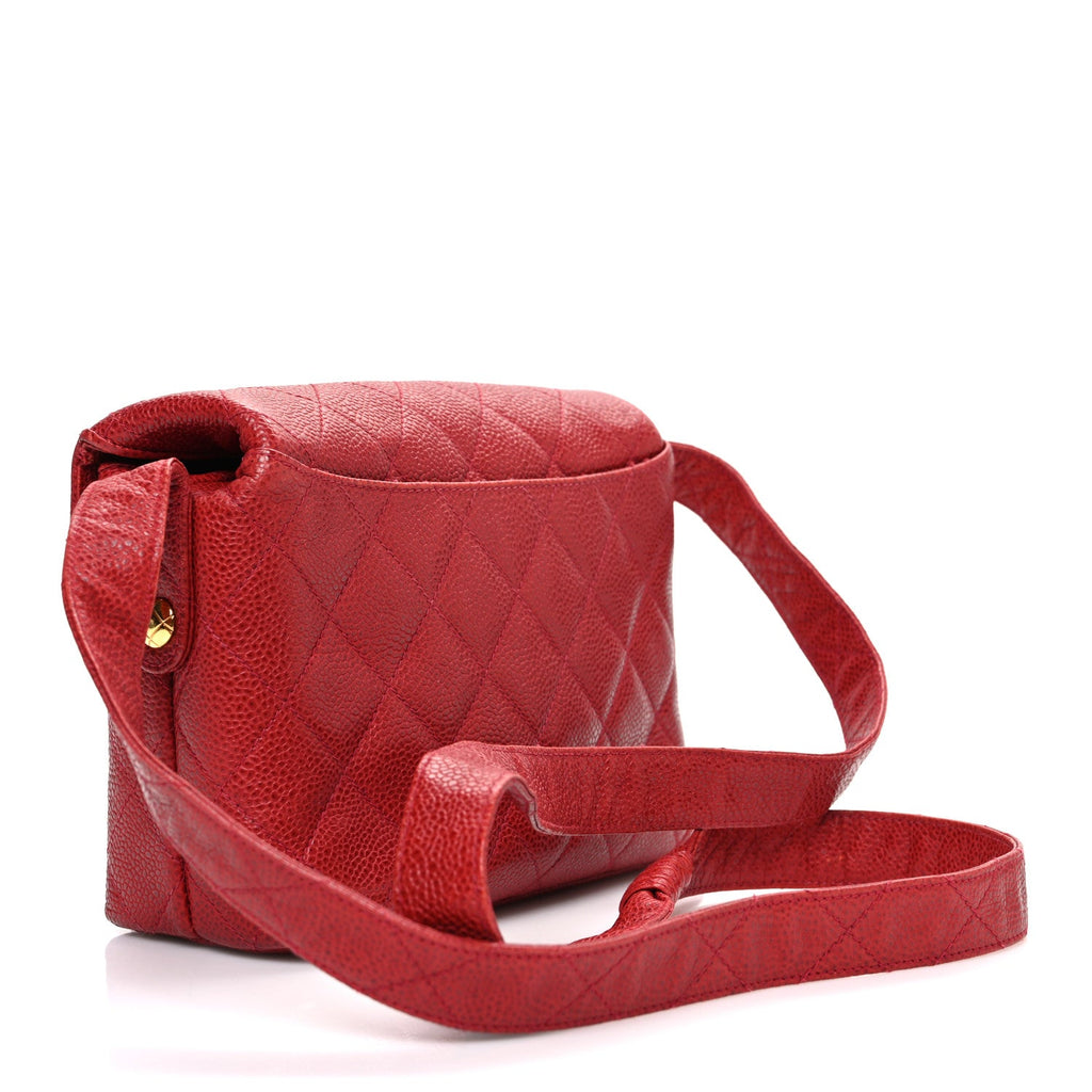 Chanel Caviar Quilted Shoulder Bag Red