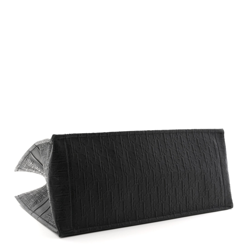 Christian Dior Oblique Calfskin Embossed Large Book Tote TBlack