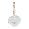 Chanel Lambskin Quilted CC Mini In Love Heart Bag Charm Light Blue