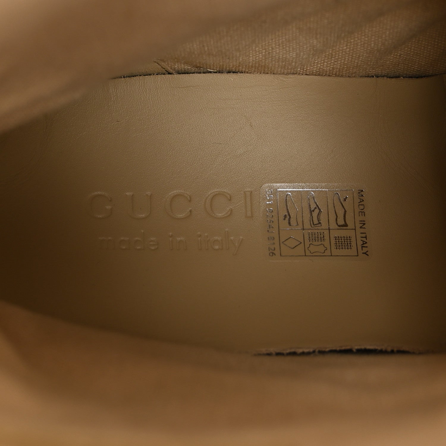 Gucci GG Monogram Web Mens Lug Sole Ankle Boots 8.5 New Sand