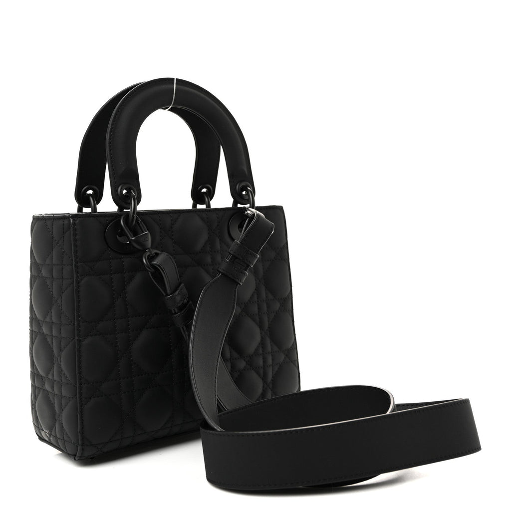 Christian Dior Ultra Matte Calfskin Cannage Small My ABCDior Lady Dior Black