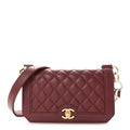Chanel Calfskin Quilted Small Flap Bag Burgundy