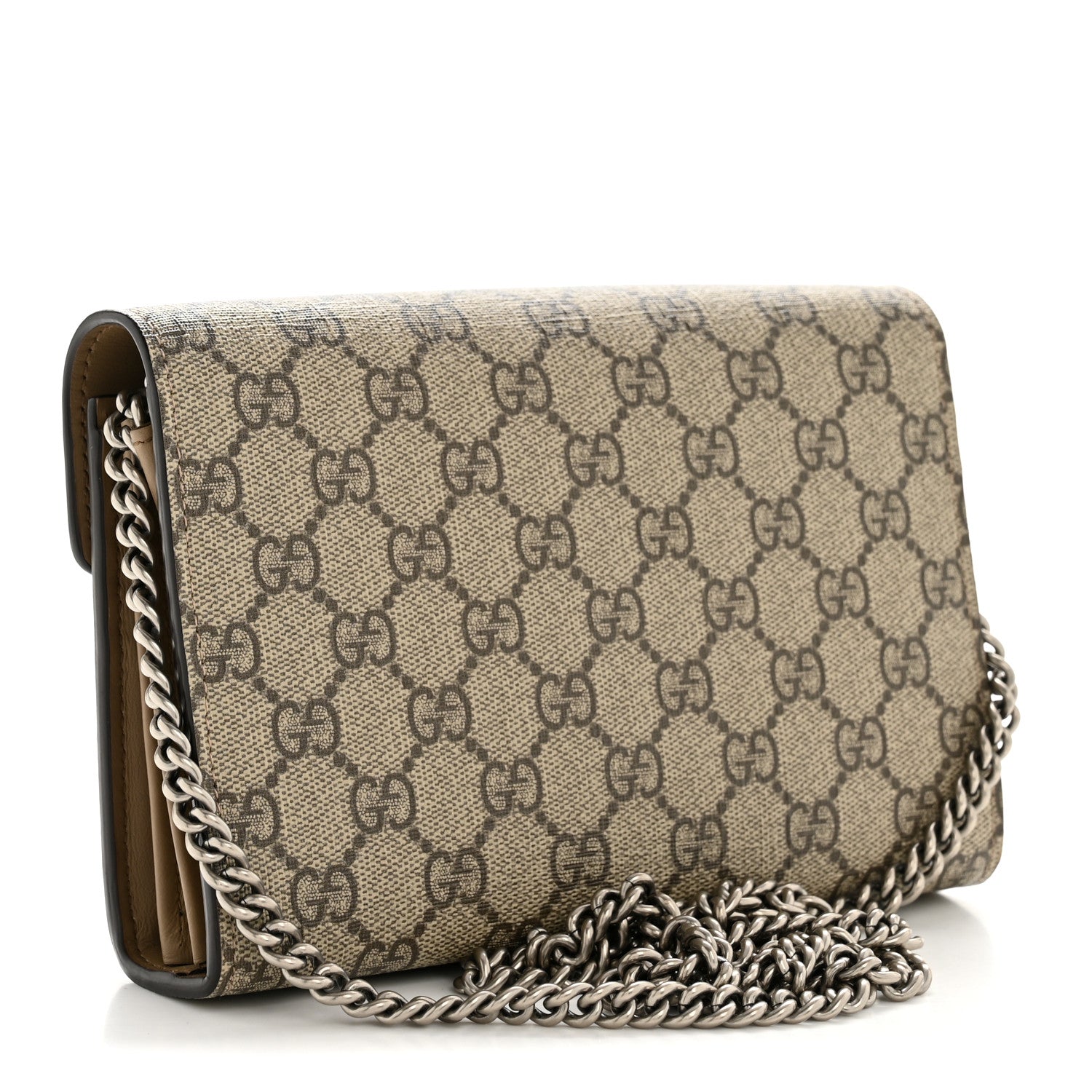 Gucci GG Supreme Monogram Mini Dionysus Chain Wallet Beige Taupe