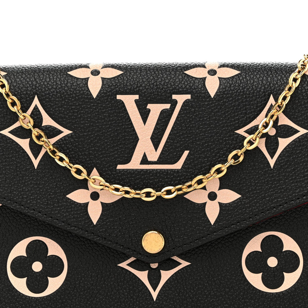 Louis Vuitton Empreinte Monogram Giant Felicie Pochette Black Beige