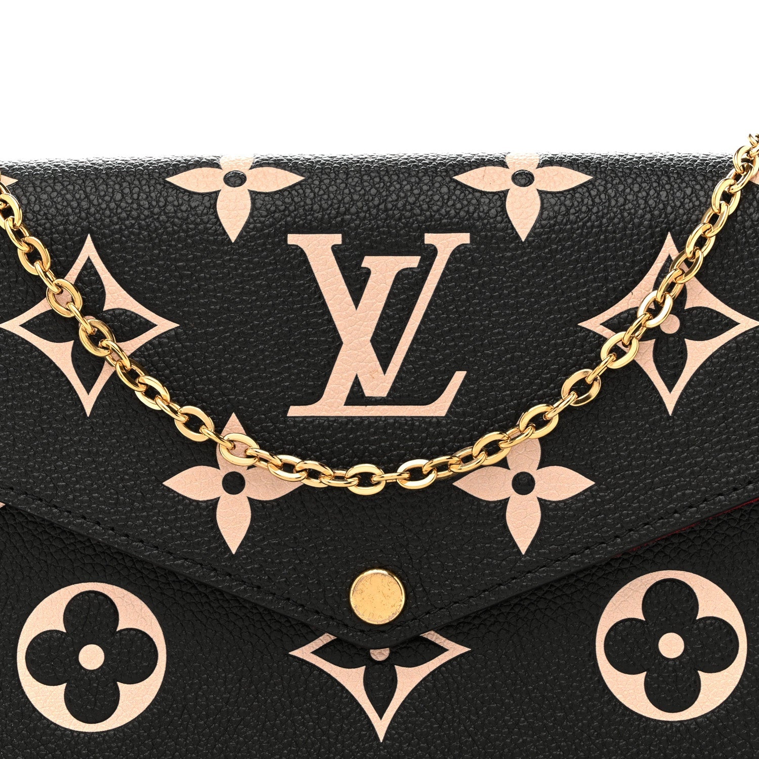 Louis Vuitton Empreinte Monogram Giant Felicie Pochette Black Beige