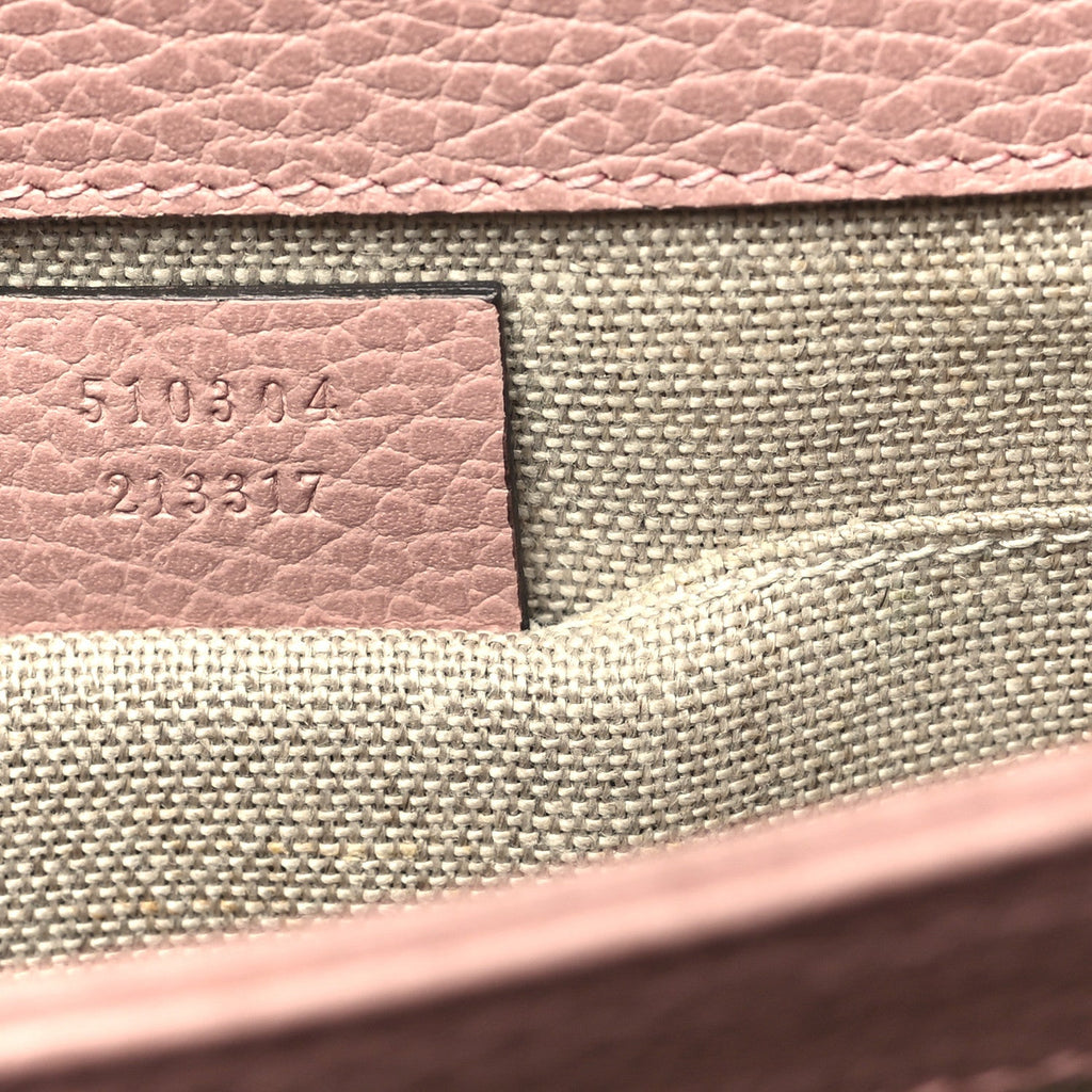 Gucci Dollar Calfskin Small Interlocking G Shoulder Bag Soft Pink