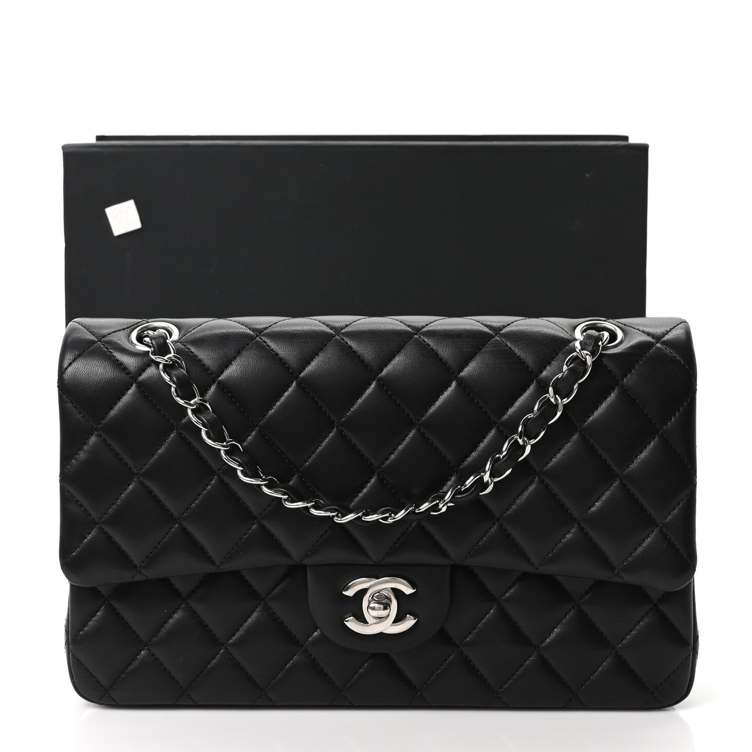 Chanel Lambskin Quilted Medium Double Flap Black