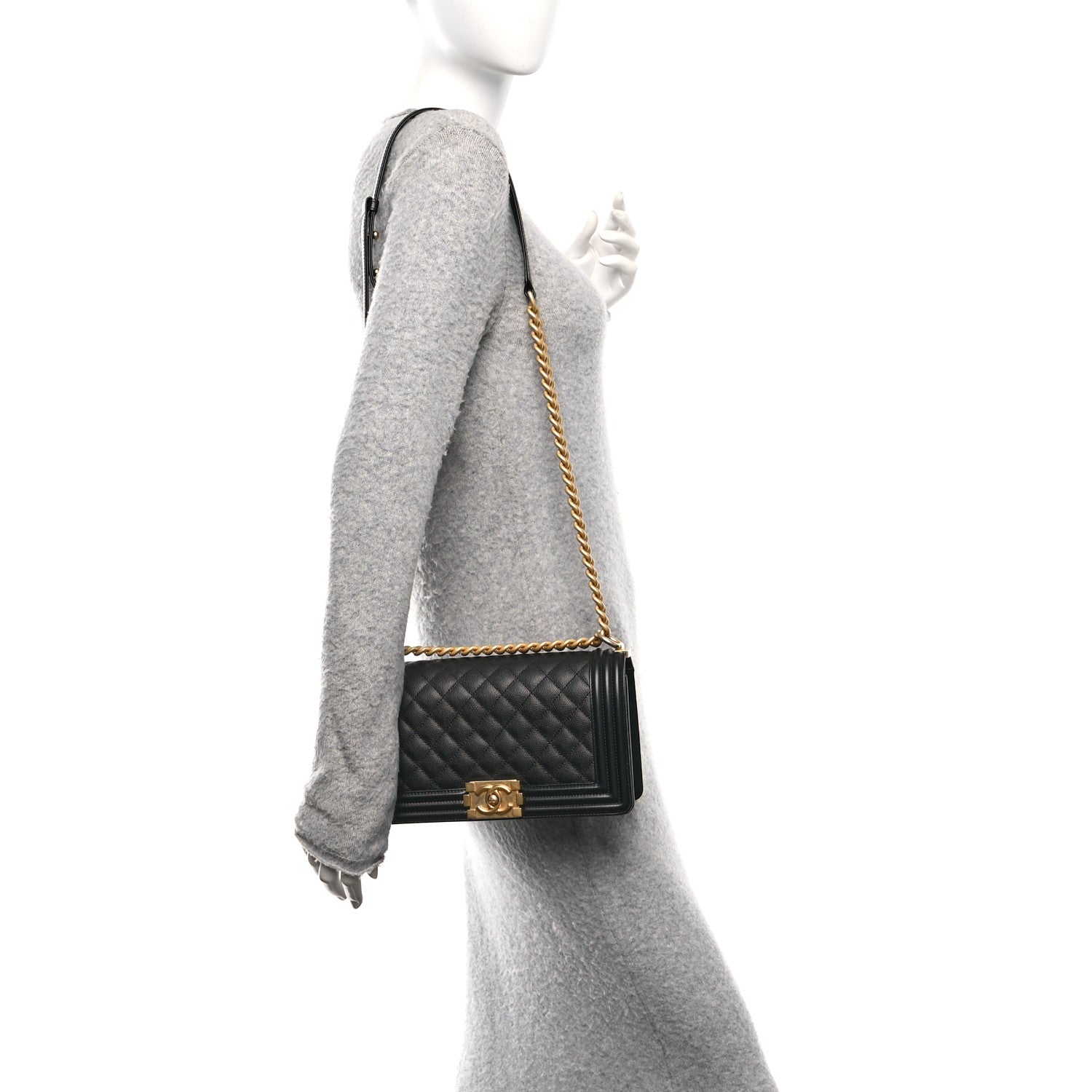 Chanel Caviar Quilted Medium Boy Flap Black