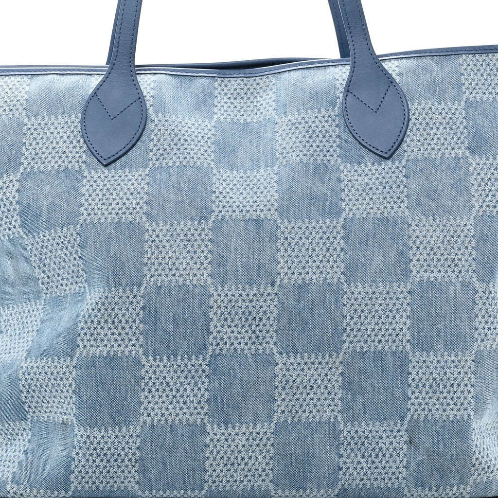 Louis Vuitton Damier Denim 3D Nevereverfull Denim Blue