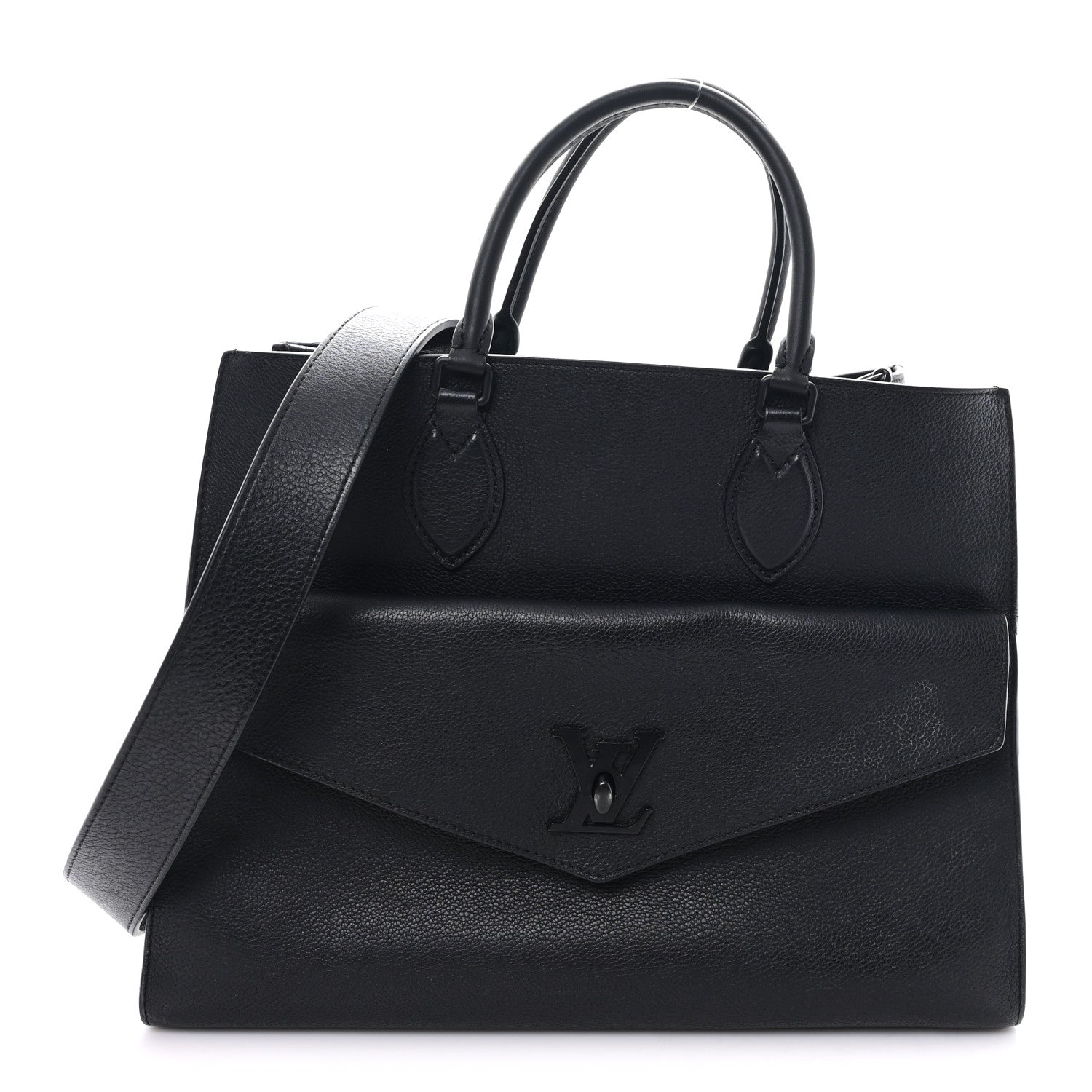 Louis Vuitton Soft Calfskin Lockme Tote MM Black