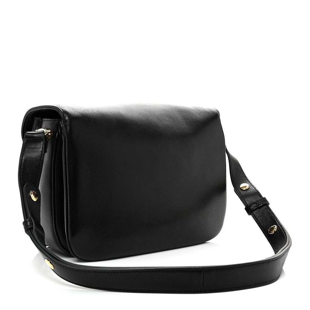 Gucci Calfskin Horsebit 1955 Aura Small Shoulder Bag Black