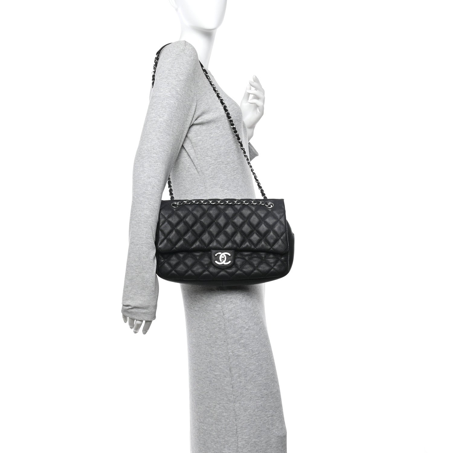 Chanel Caviar Quilted Jumbo Easy Flap Black