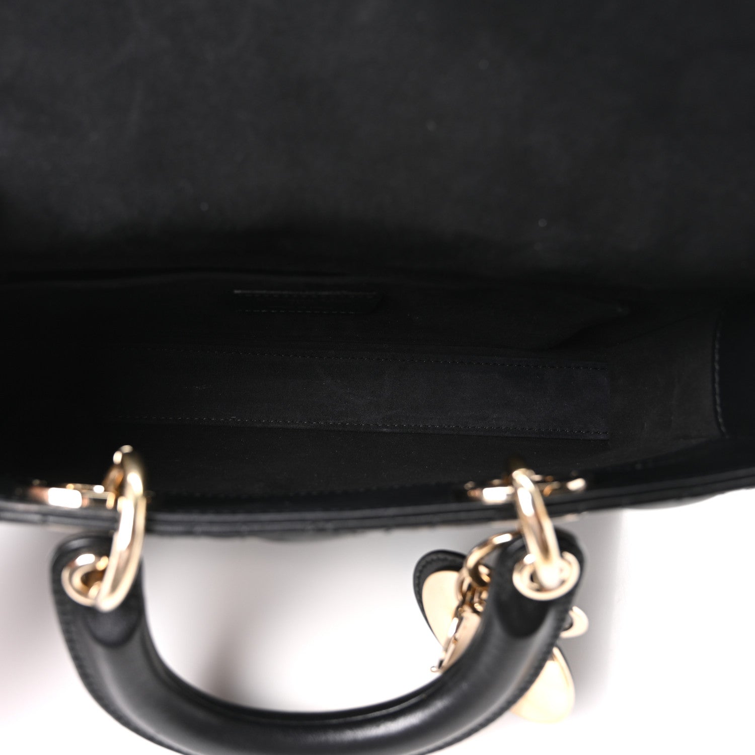 Christian Dior Lambskin Cannage Medium Lady D-Joy Black