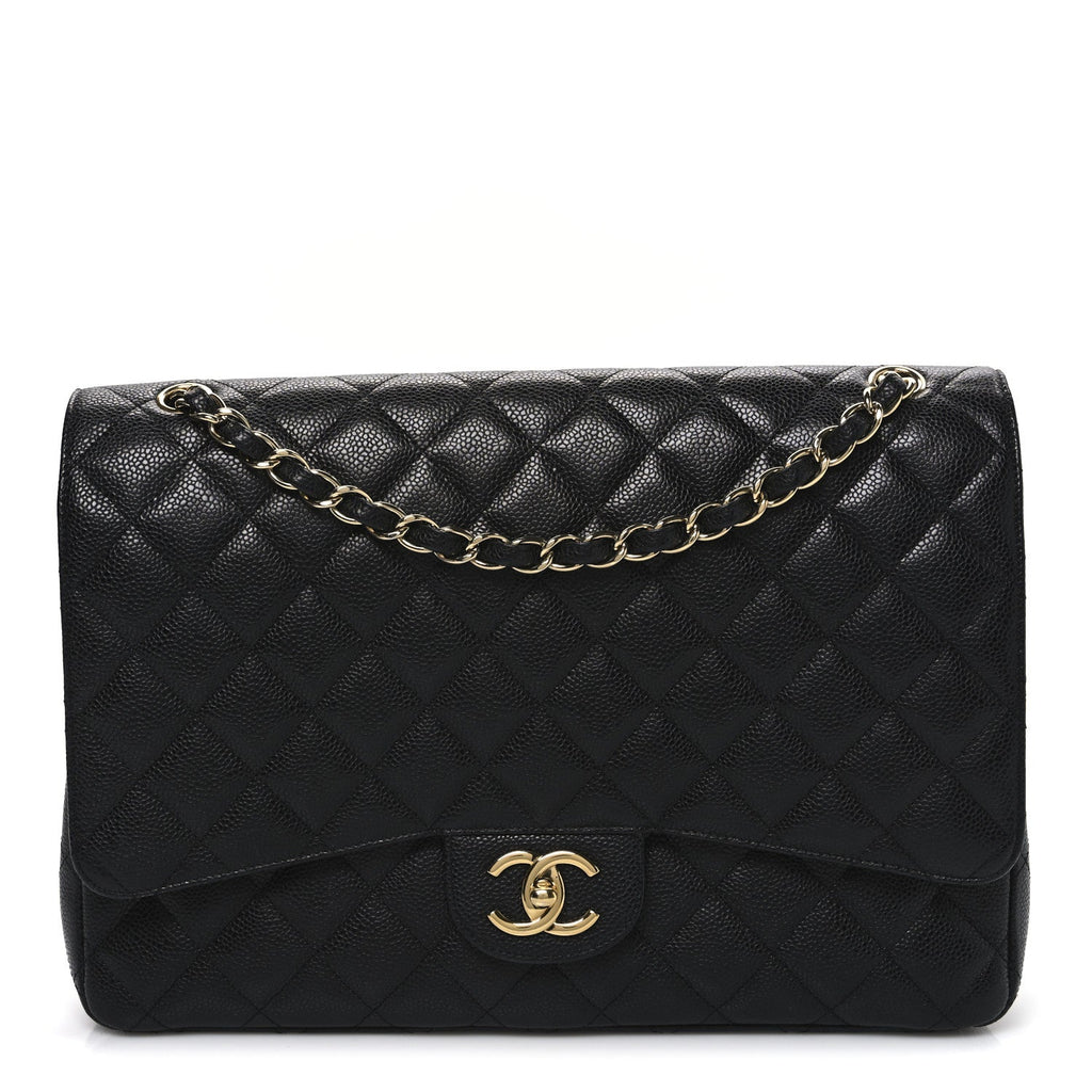 Chanel Caviar Quilted Maxi Double Flap Black