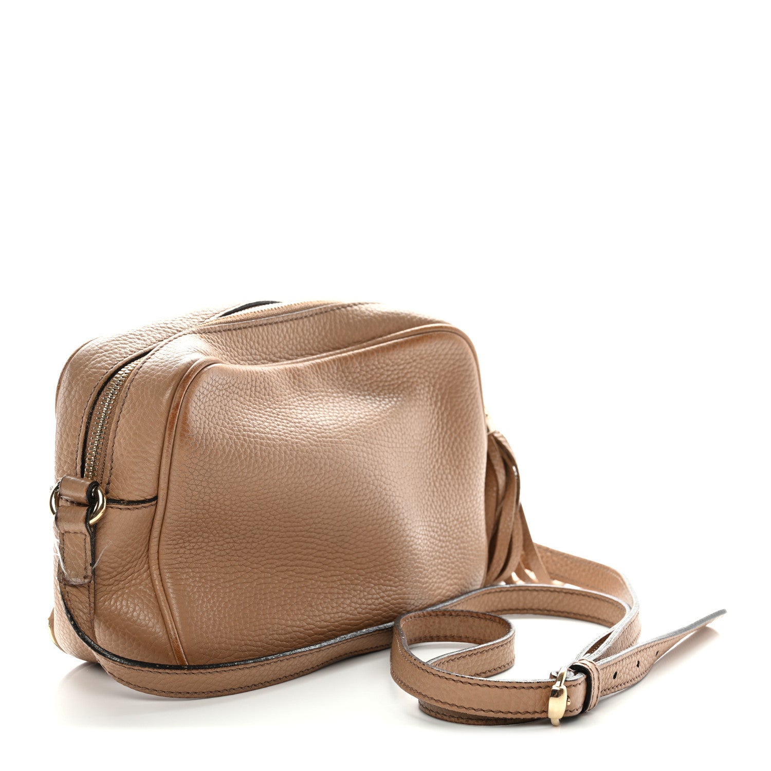Gucci Pebbled Calfskin Small Soho Disco Bag Camelia