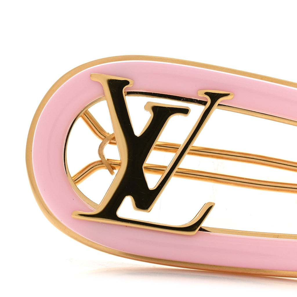 Louis Vuitton Monogram Metal Resin My LV Chain Hair Clip Pink