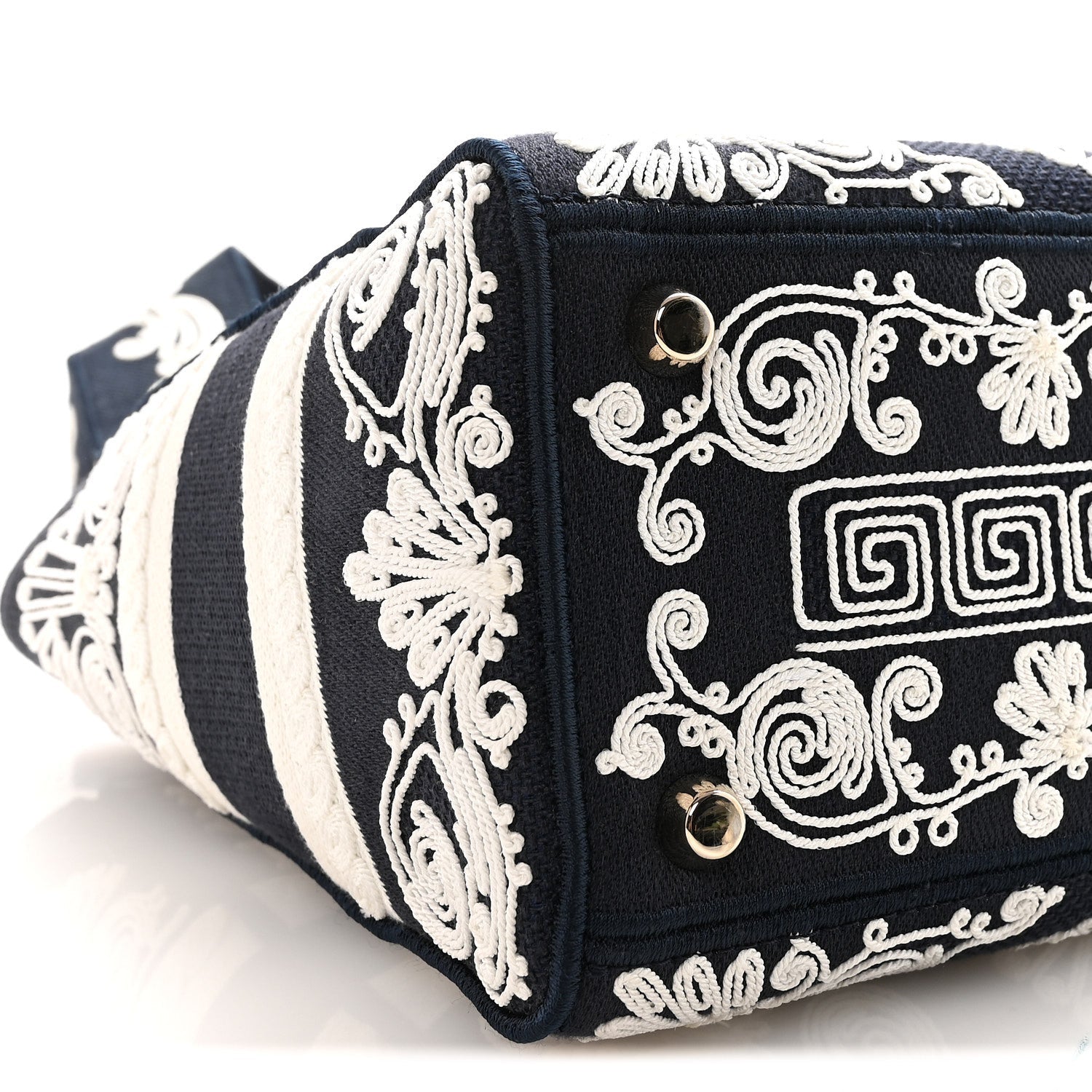 Christian Dior Embroidered Cornely Medium Lady D-Lite Blue White
