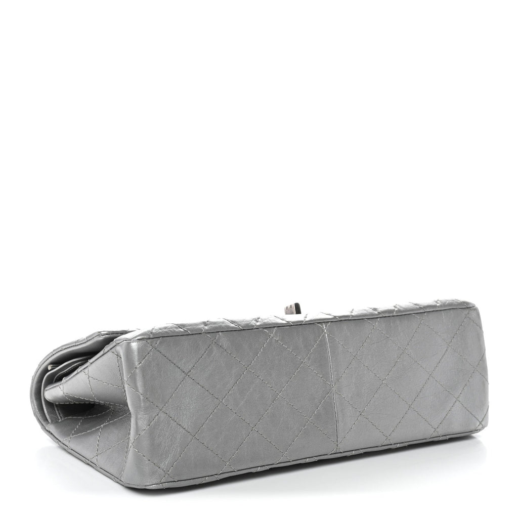 Chanel Metallic Aged Calfskin Quilted 2.55 Reissue 226 Flap Silver