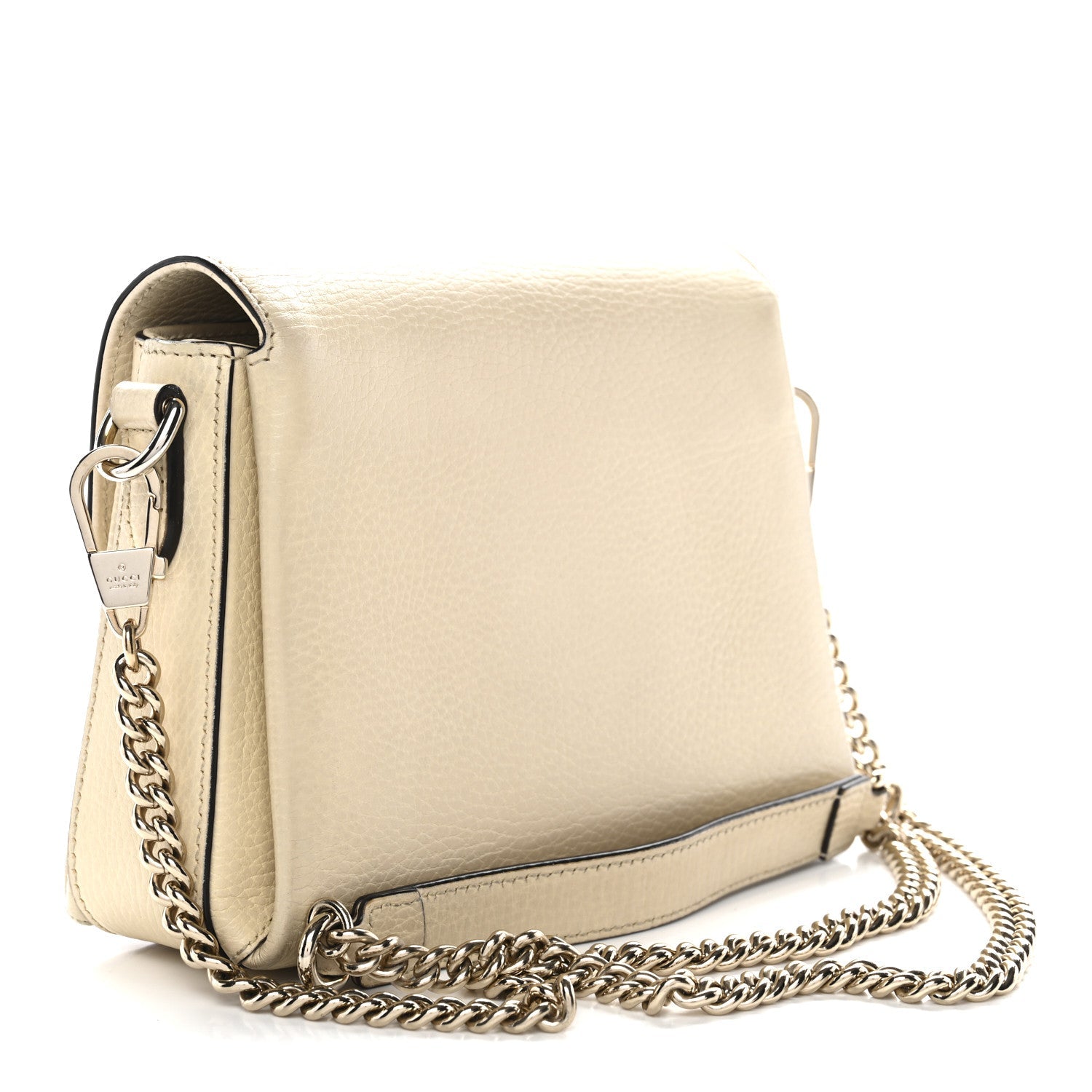 Gucci Dollar Calfskin Interlocking G Crossbody Bag Mystic White