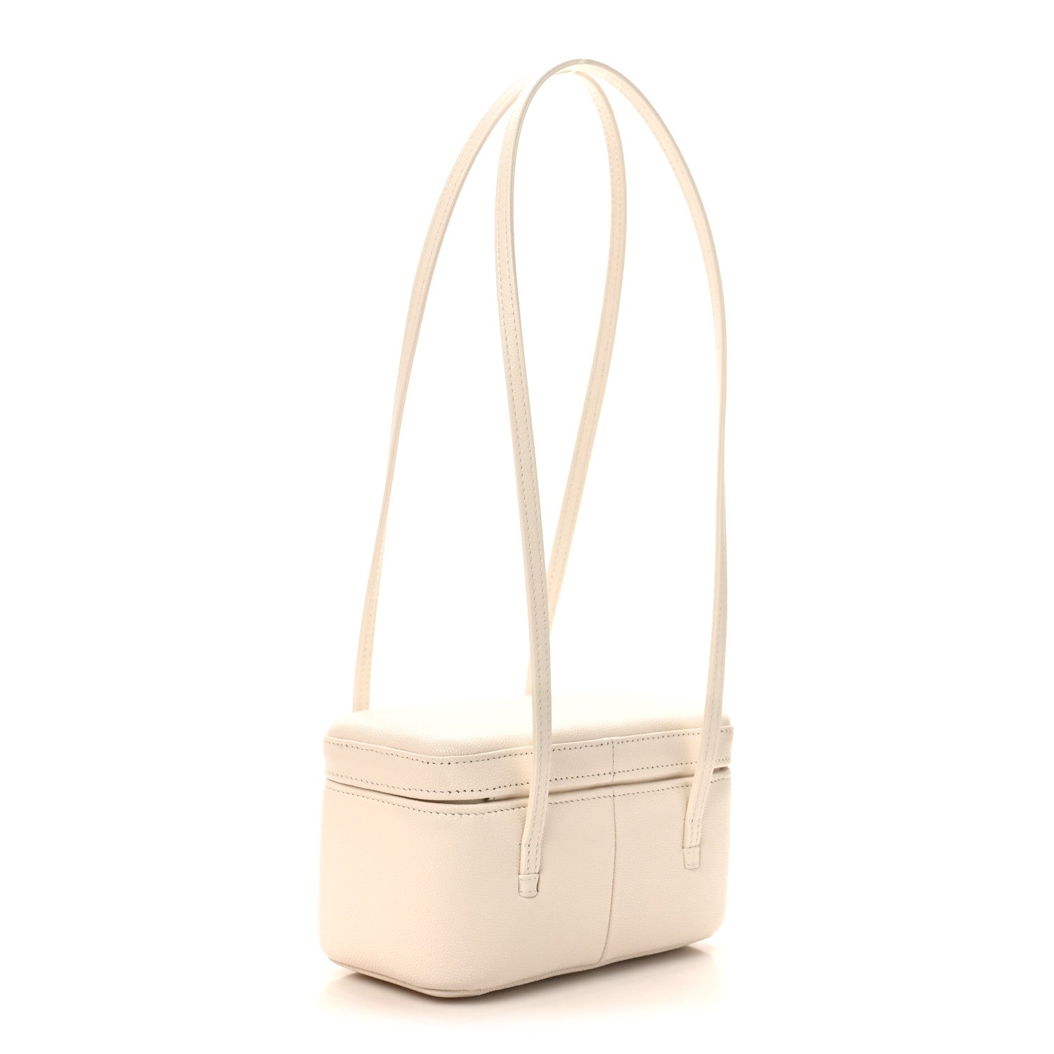 Chanel Shiny Caviar Preppy Coco Long Vanity With Strap White