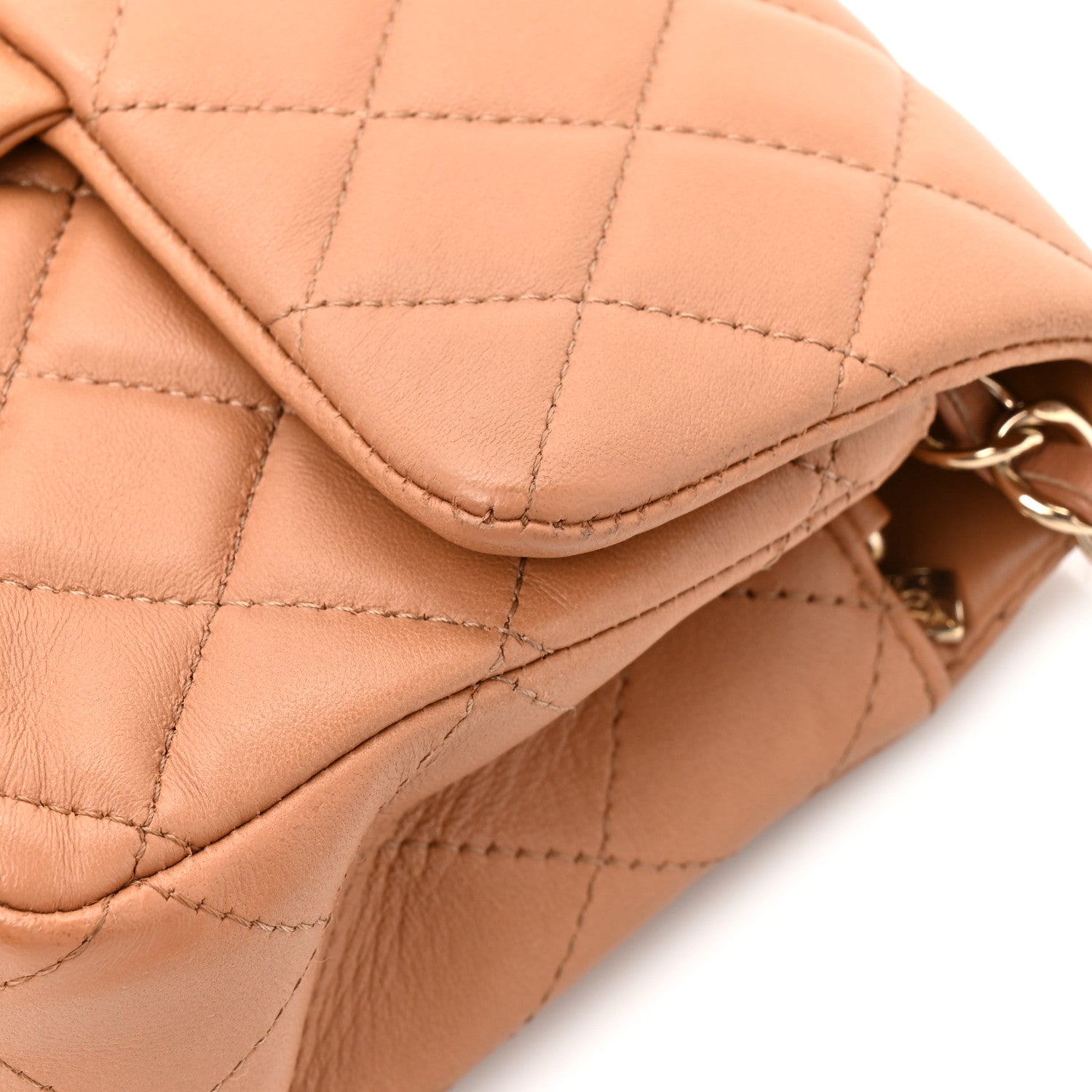 Chanel Lambskin Quilted Mini Rectangular Flap Brown