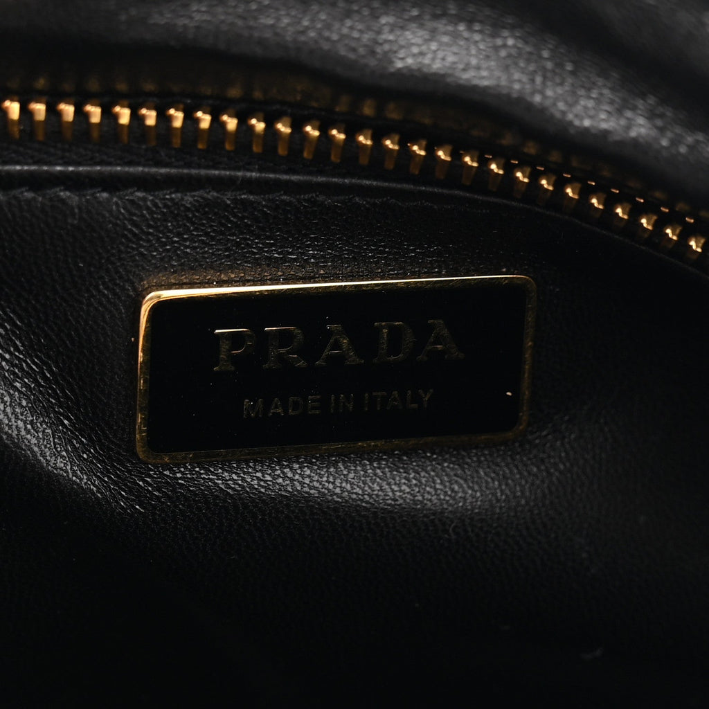 Prada Soft Calfskin Medium Aimee Shoulder Bag Black