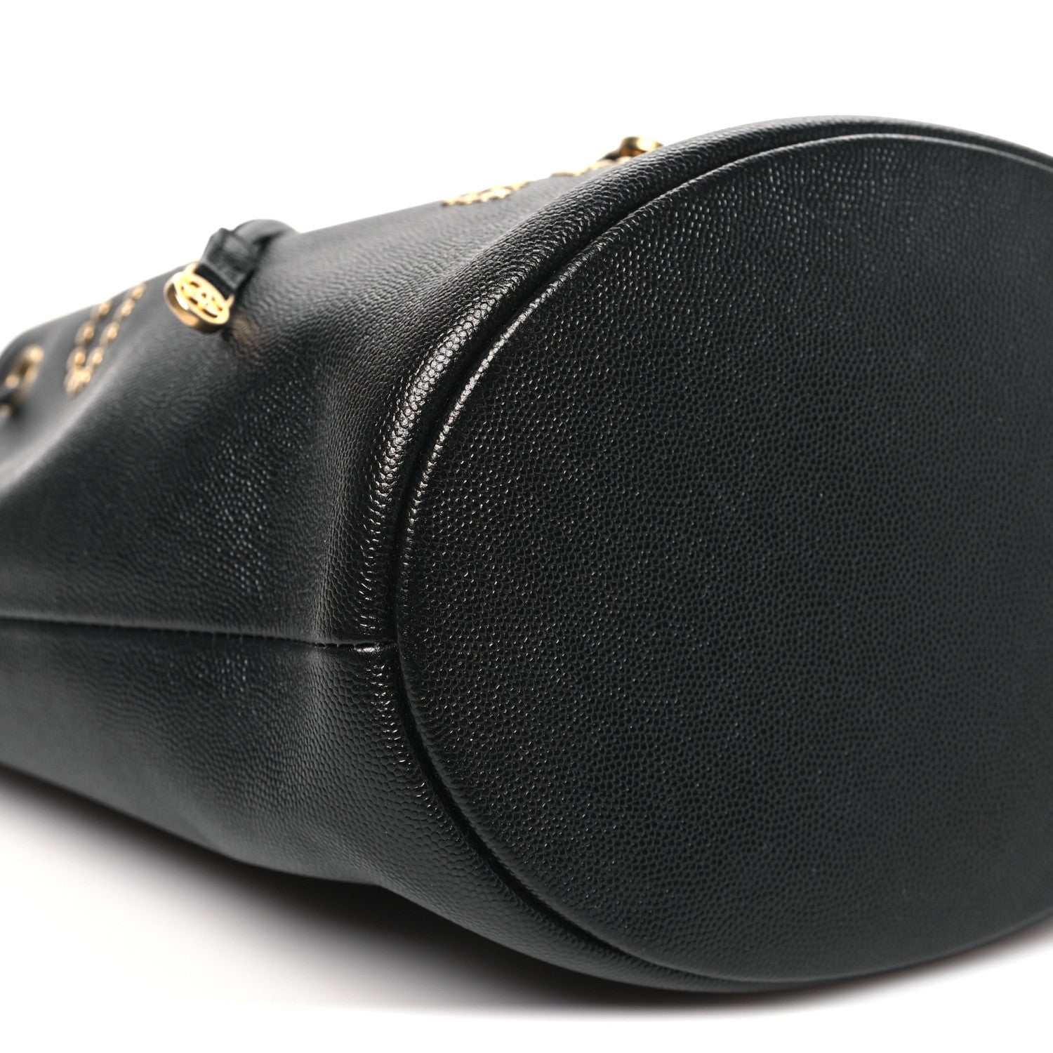 Chanel Caviar Deauville Drawstring Bucket Bag Black