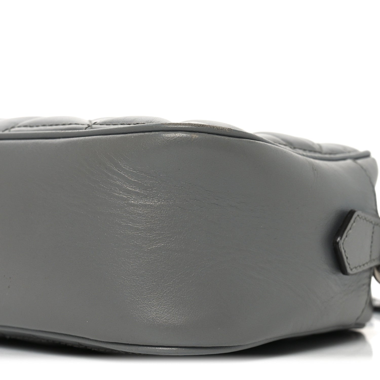 Gucci Calfskin Matelasse Aria Small GG Marmont Chain Shoulder Bag Deep Grey