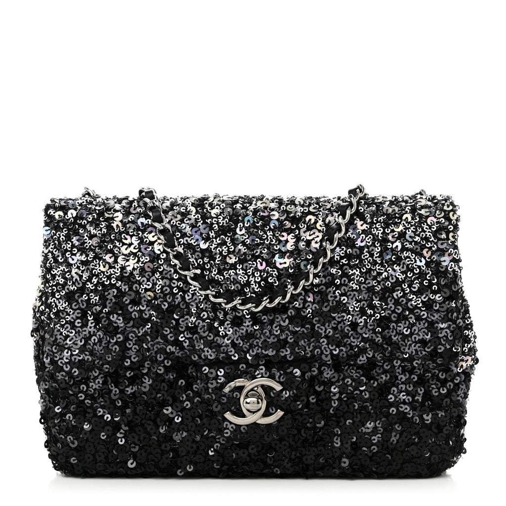 Chanel Shaded Sequins Mini Flap Black