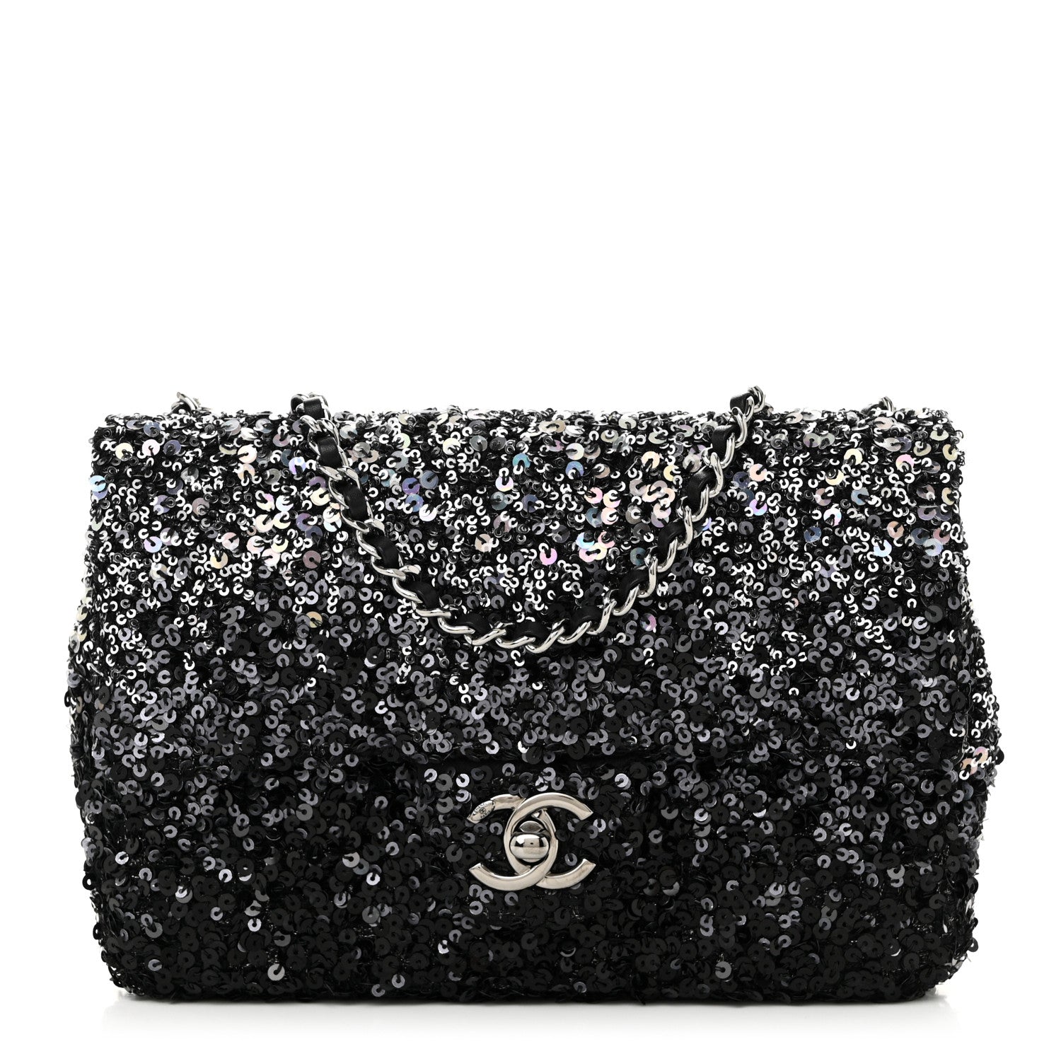 Chanel Shaded Sequins Mini Flap Black