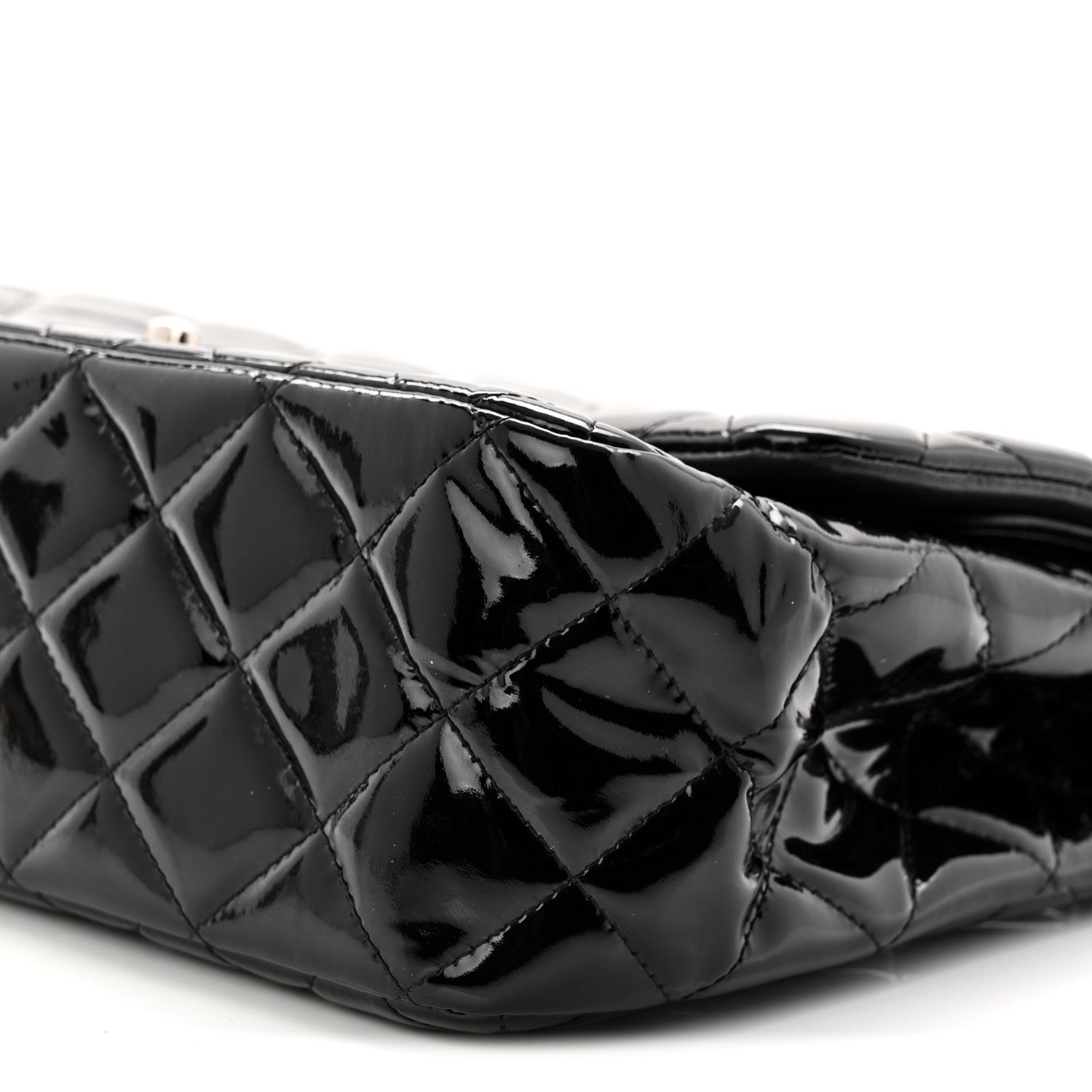 Chanel Patent Quilted Jumbo Double Flap Black