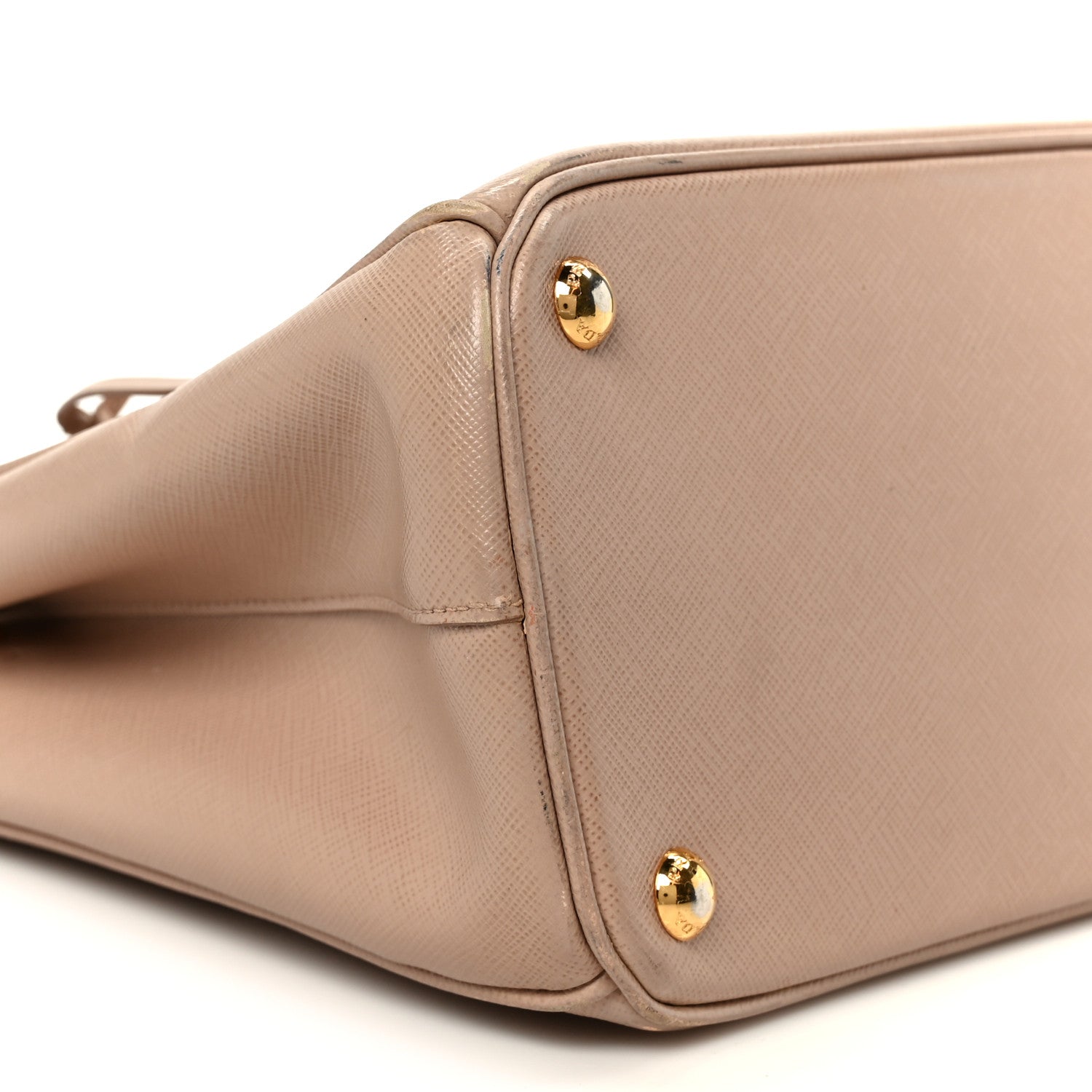 Prada Saffiano Small Galleria Double Zip Tote Cammeo