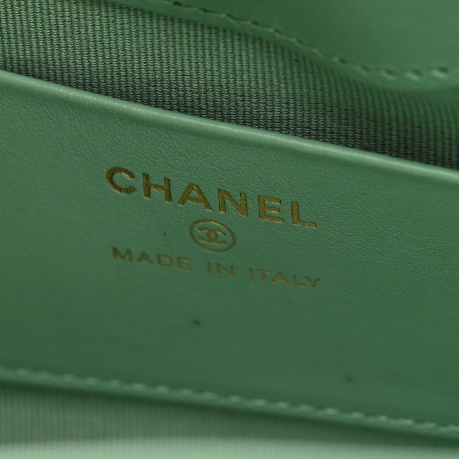 Chanel Shiny Lambskin Quilted Nano 31 Shopping Bag Green