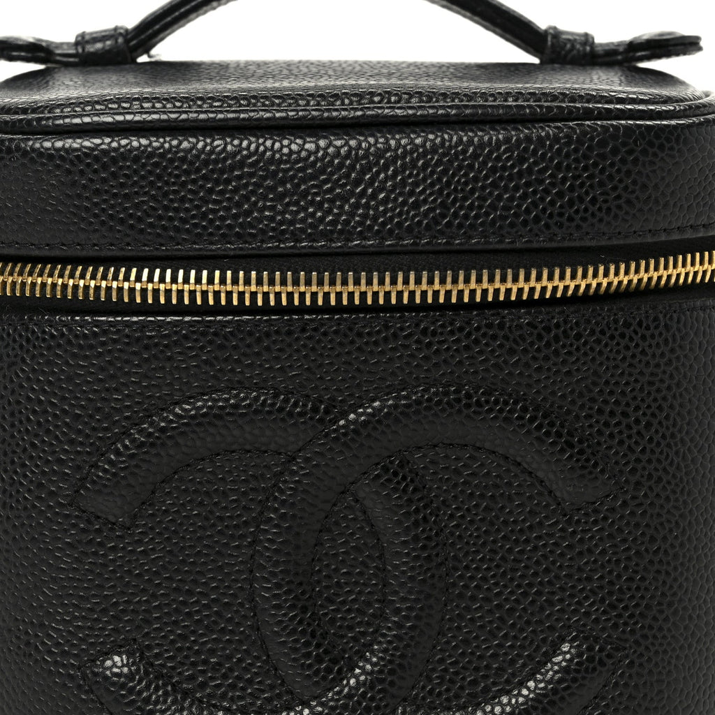 Chanel Caviar Vanity Cosmetic Case Black