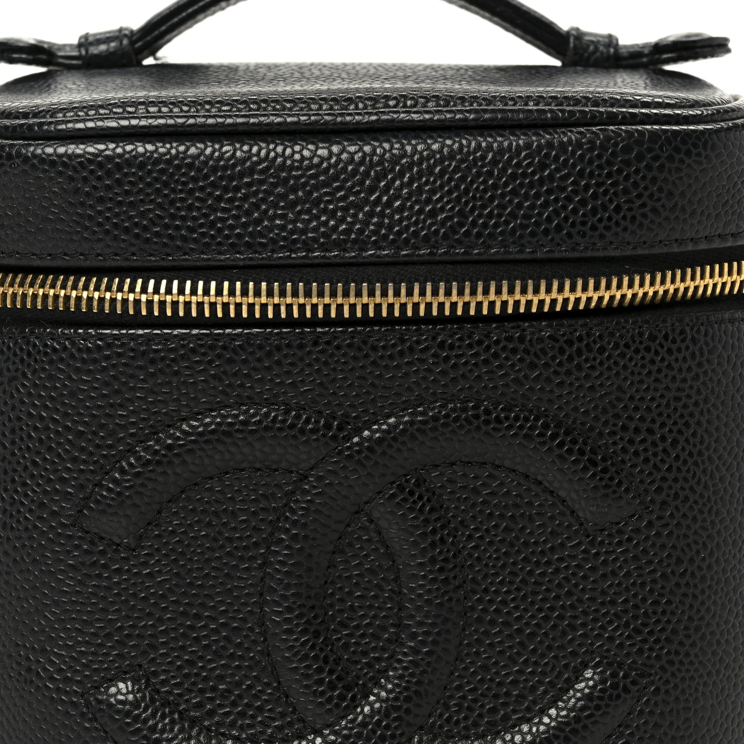 Chanel Caviar Vanity Cosmetic Case Black
