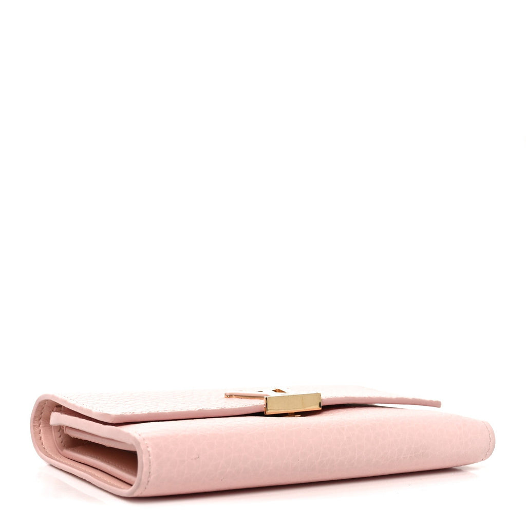 Louis Vuitton Taurillon Capucines Compact Wallet Magnolia