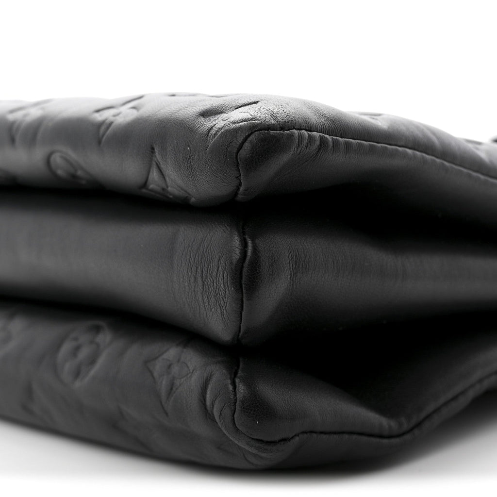 Louis Vuitton Lambskin Embossed Monogram Coussin MM Black