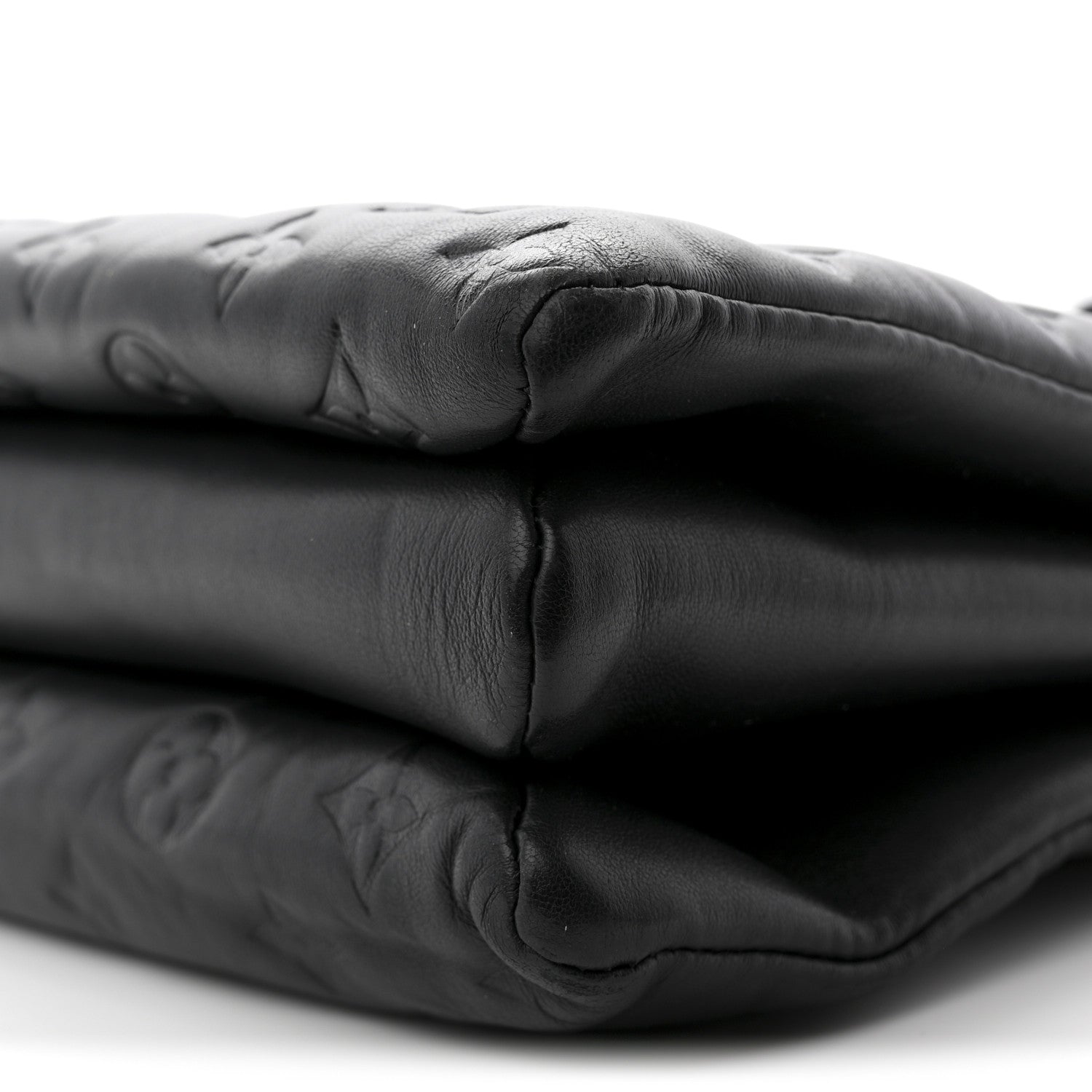 Louis Vuitton Lambskin Embossed Monogram Coussin MM Black