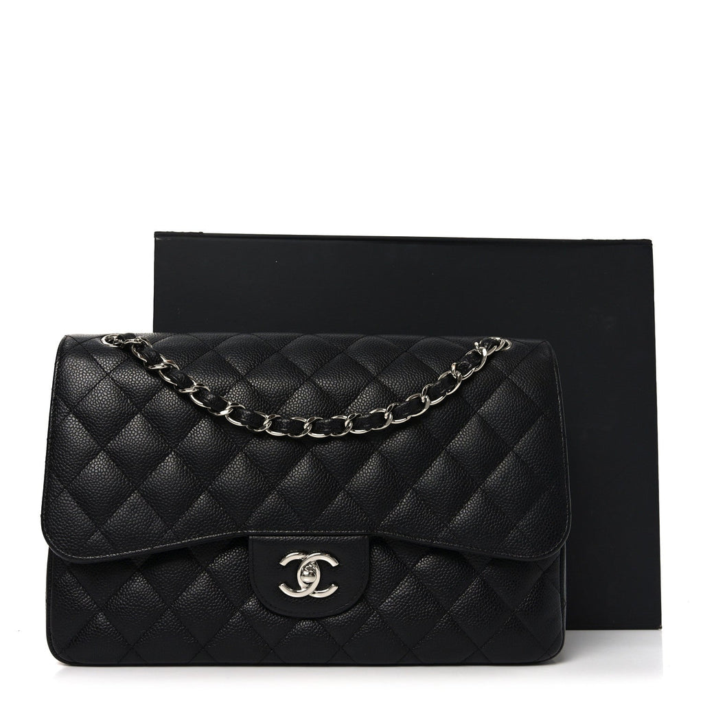 Chanel Caviar Quilted Jumbo Double Flap Black
