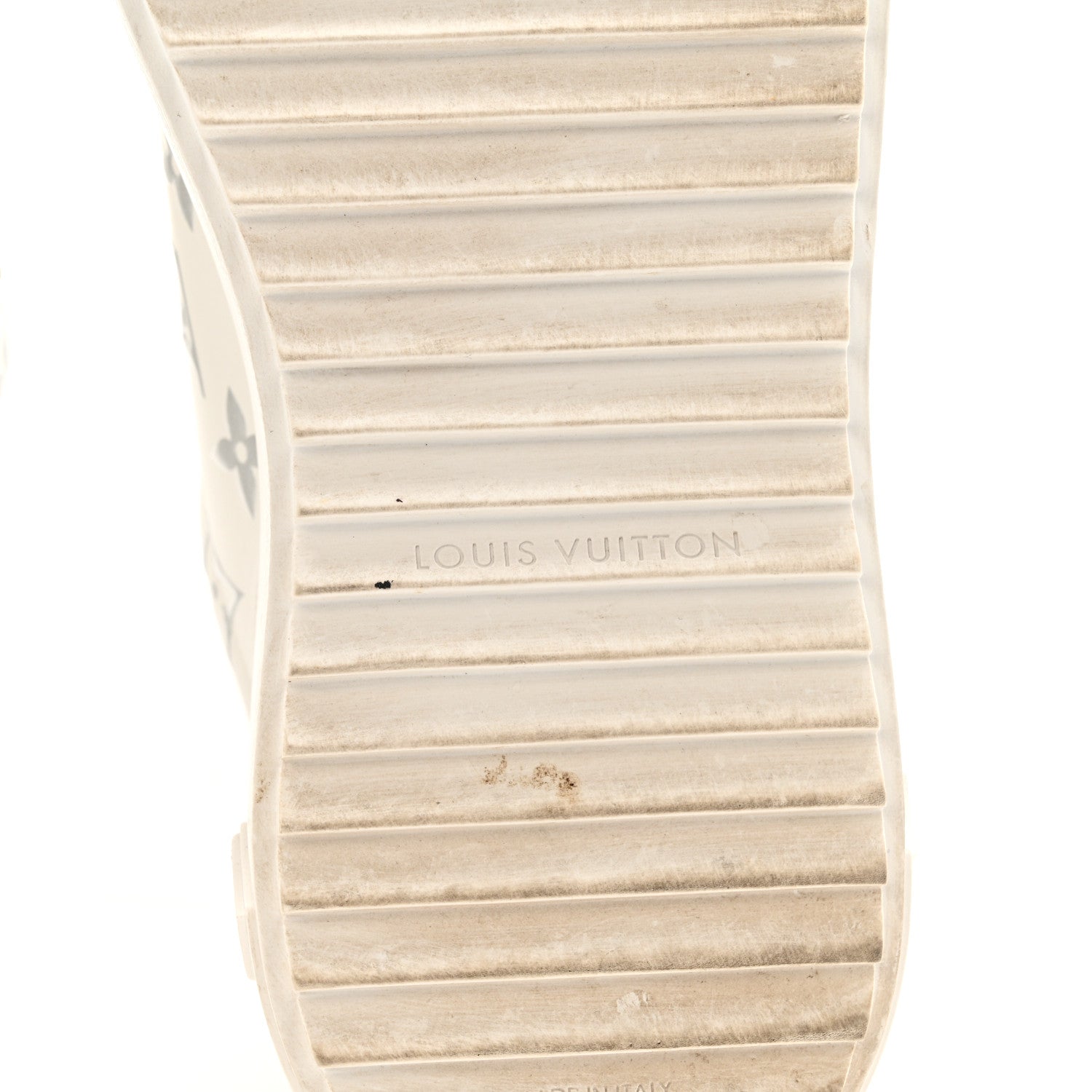 Louis Vuitton Calfskin Monogram Debossed Time Out Sneakers 38 White Silver