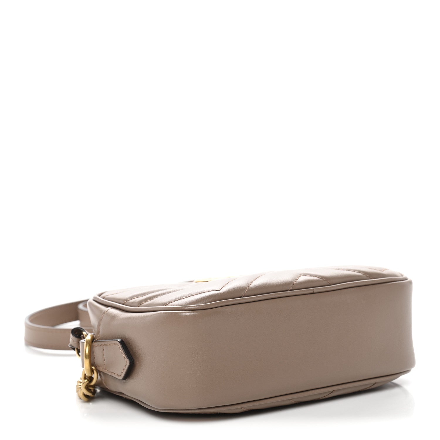 Gucci Calfskin Matelasse Mini GG Marmont Chain Shoulder Bag Porcelain Rose
