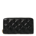 Louis Vuitton Lambskin Embossed Monogram Coussin Zippy Wallet Black