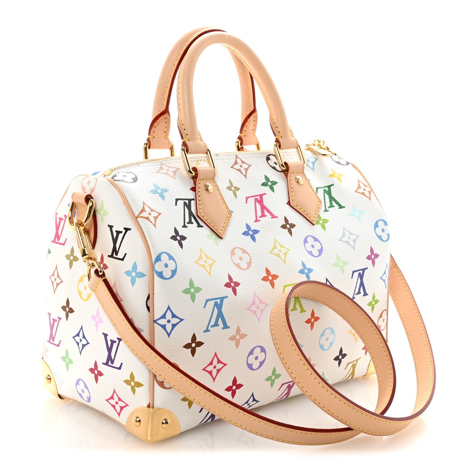 Louis Vuitton LV X TM Monogram Multicolor Speedy Bandouliere 25 White
