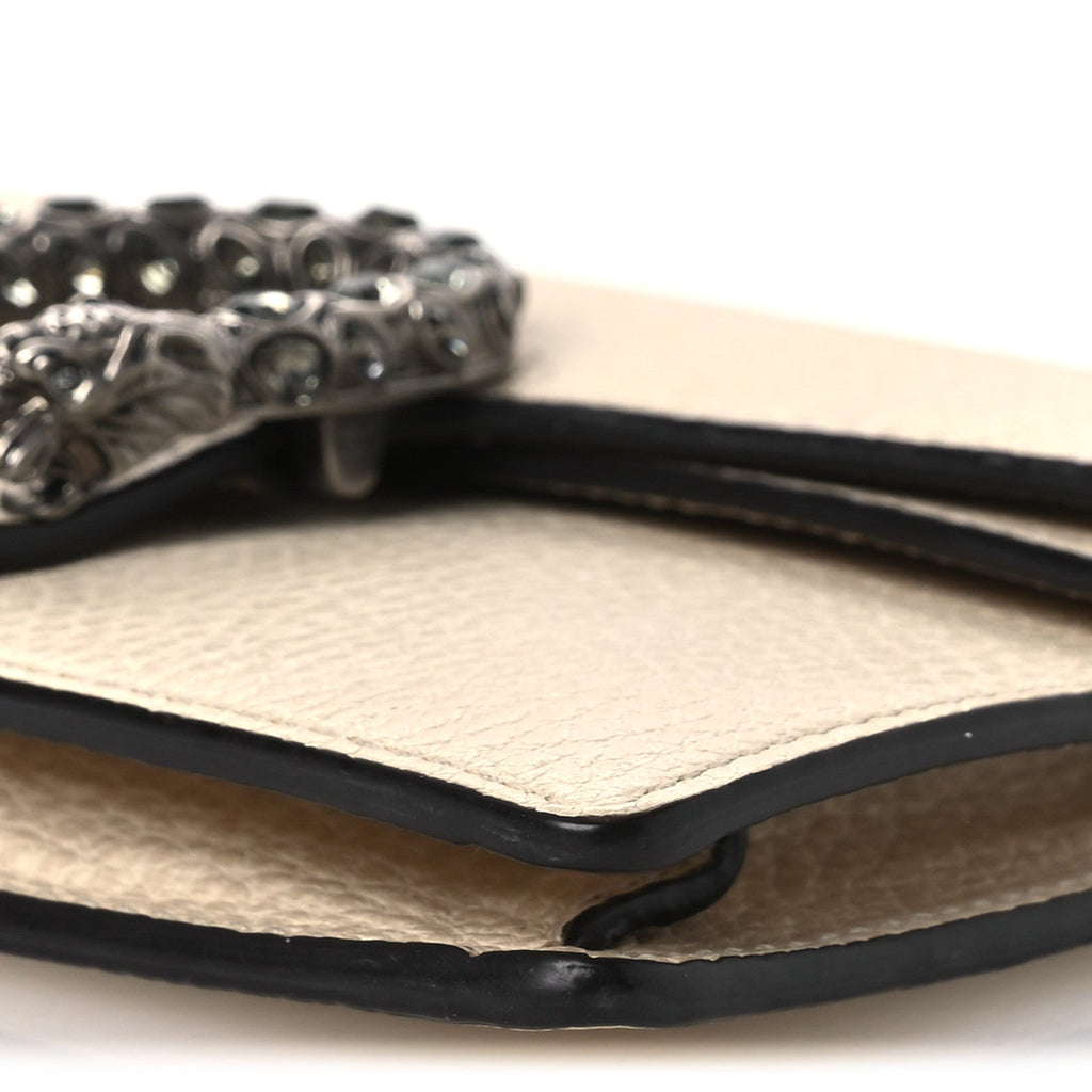 Gucci Dollar Calfskin Crystal Super Mini Dionysus Shoulder Bag Mystic White Black Diamond