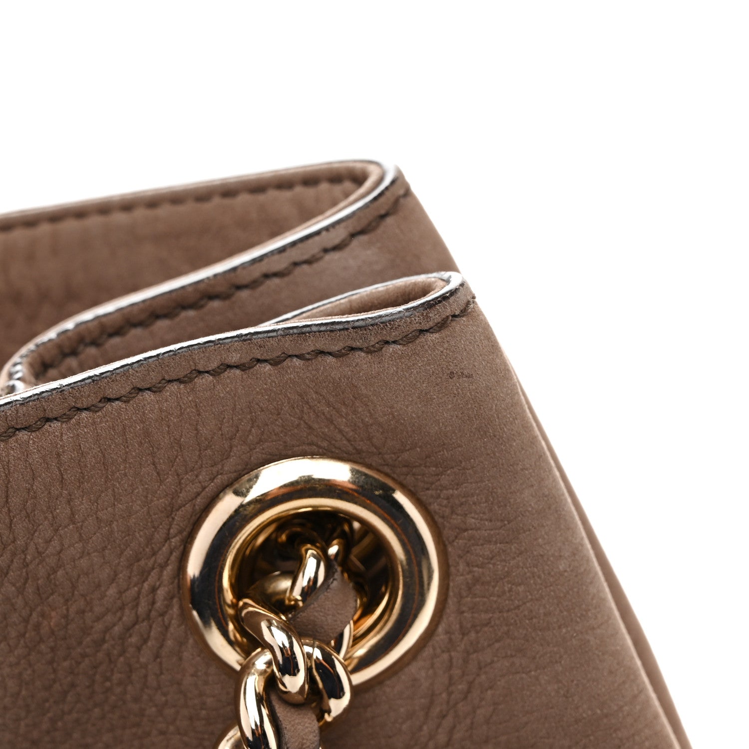 Gucci Vitello Range Medium Soho Chain Shoulder Bag Grey Field