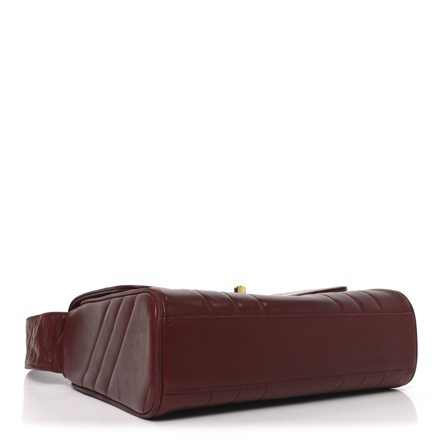 Chanel Lambskin Vertical Quilted CC Flap Shoulder Bag Burgundy