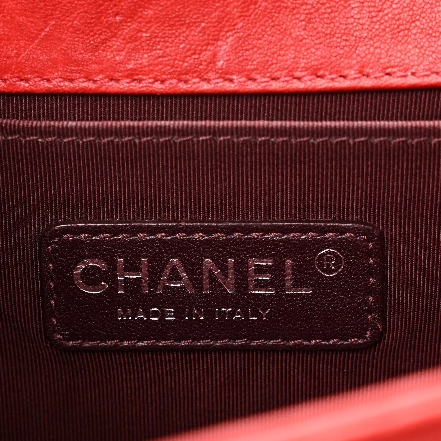 Chanel Crumpled Lambskin Small Studded Boy Flap Red
