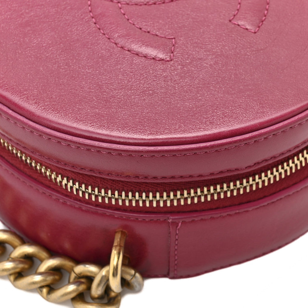 Chanel Glazed Calfskin Round As Earth Evening Bag Rouge