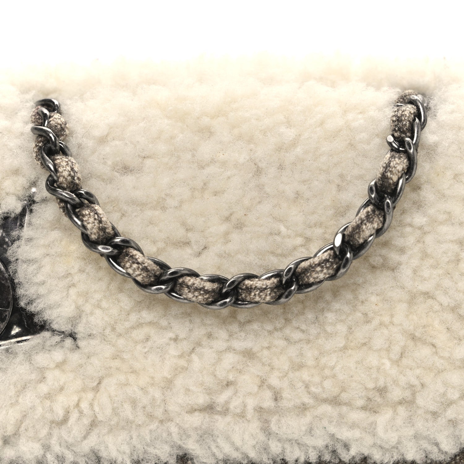 Chanel Shearling Sheepskin Denim Small Paris Dallas Sheriff's Star Flap Brown White